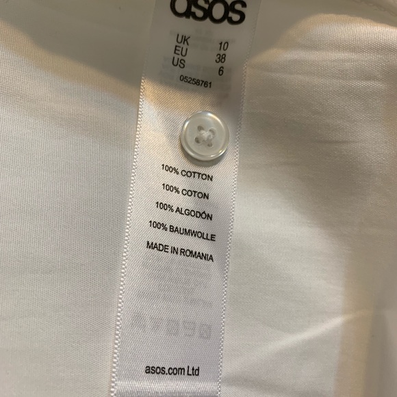 🚫SOLD🚫 NWT ASOS COTTON SHIRT OPEN RUFFLE SLEEVE - Picture 7 of 8